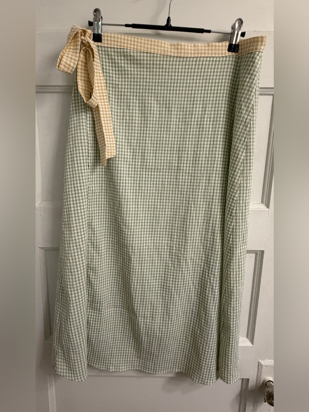 Lisa Says Gah Green and Yellow Gingham Wrap Skirt - Picture 2 of 8